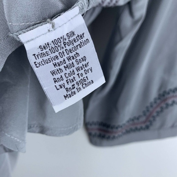 Biya by Johnny Was Silk Blouse Embroidered Women’s Size Large Read Description - Picture 6 of 12